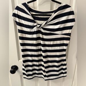 Garnet Hill Black and White Striped Blouse